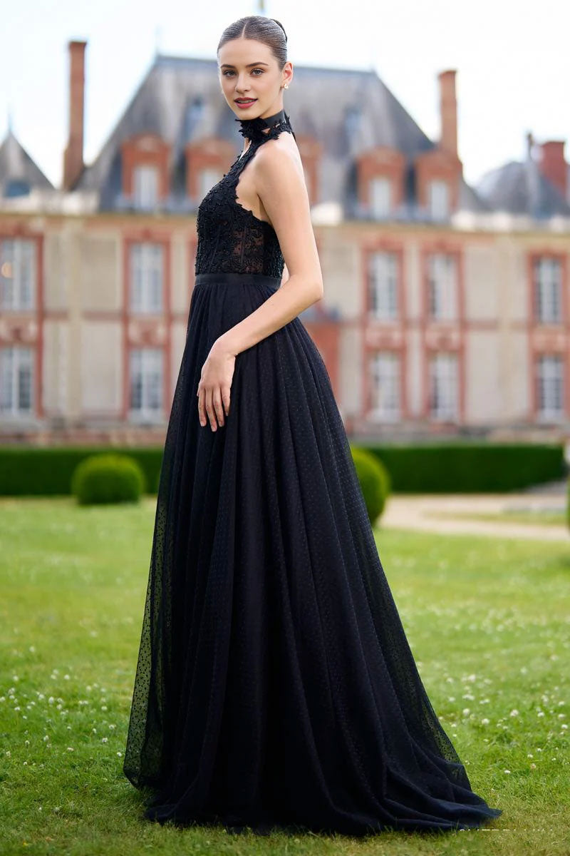 Robe Weitese, robe de soirée, dos nu, coupe trapèze, traîne courte, sans manches, robe de bal, sans ornement au cou